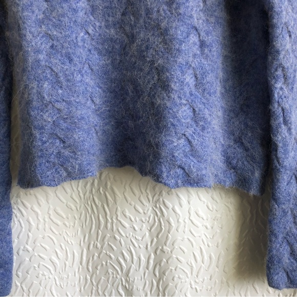 Aritzia Wilfred Free Blue Michal Wool Alpaca Blend Cable Knit Sweater XS - Picture 10 of 16